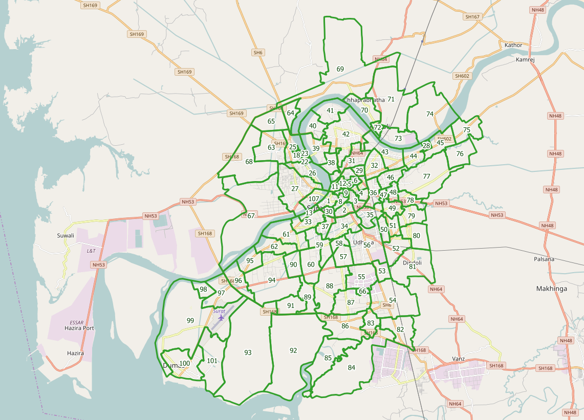 Municipal Wards for Surat