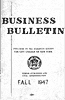 Business Bulletin cover, Economics Society of the City College 
            of New York, School of Business and Civic Administration, Fall 1947