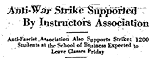Ticker article, Anti-War Strike Supported By Instructors Association, April 8, 1935.