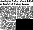 Article, The Reporter, 
            10/06/1949, Non-Degree Students Reach 9,000 In Specialized Training Courses 