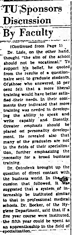 Article from The Ticker, November 6,1939