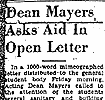 Ticker Article, 11/13/1939, Dean Asks for Aid 