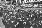 Picture of student demonstration 
            1970. 