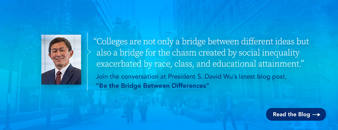President Wu's October blog post is titled "Be the Bridge Between Differences"